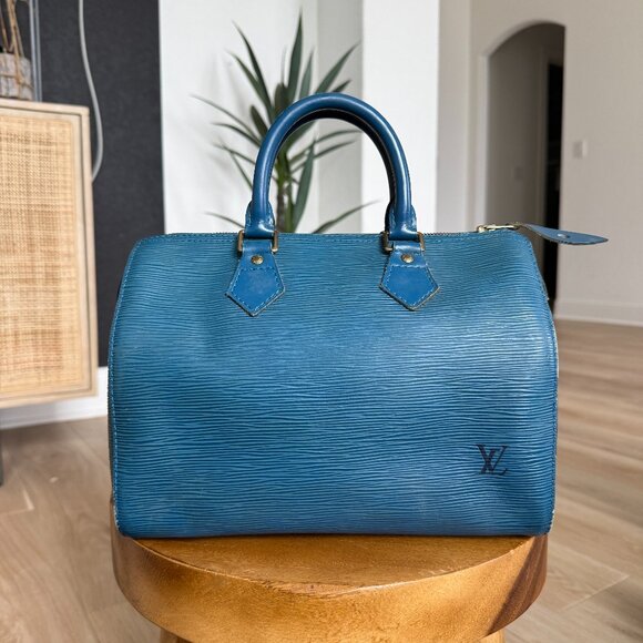 Louis Vuitton Blue Speedy Bag - Picture 1 of 12